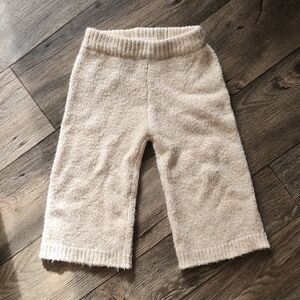 Soft Beige Knit Kids Joggers